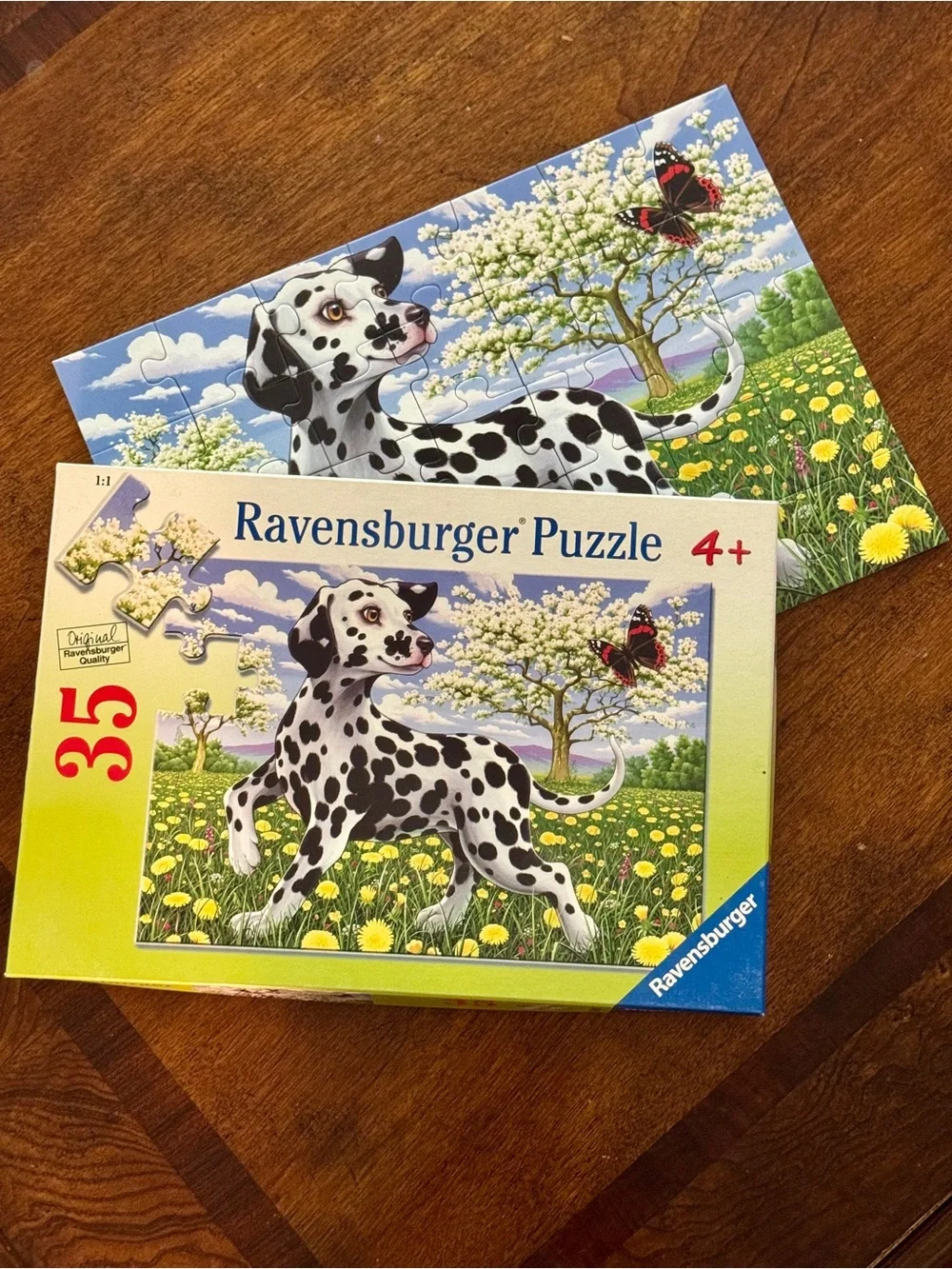 EUC Ravensburger Dalmatian and Butterflies in Spring Meadow 35-piece Puzzle